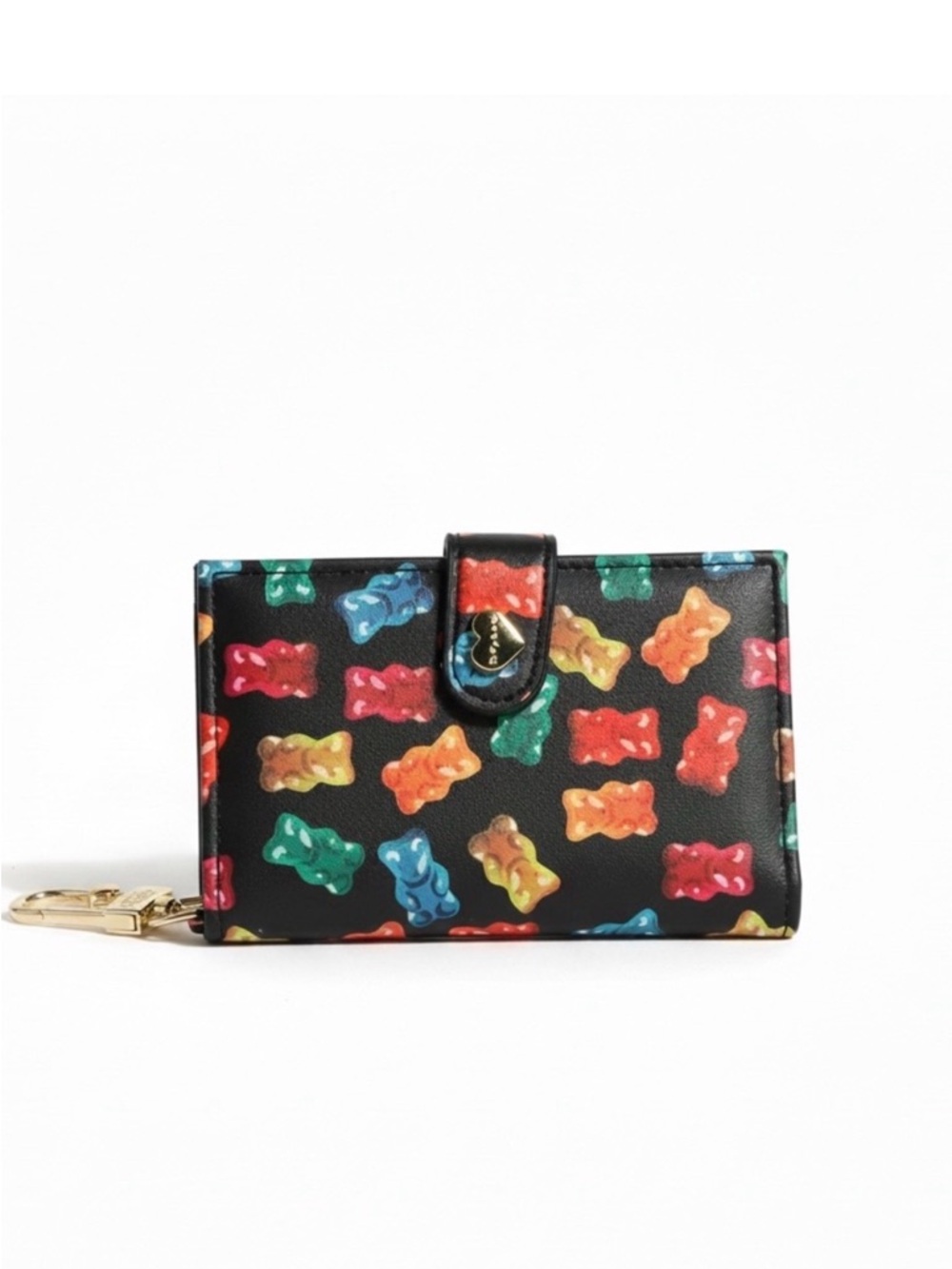 NWT Gummy Bear Print Black Wallet Wristlet